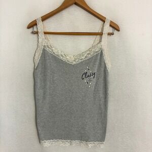 Vtg Harley Davidson USA Made Tank Top Cami Womens L Lace Biker Babydoll Y2K